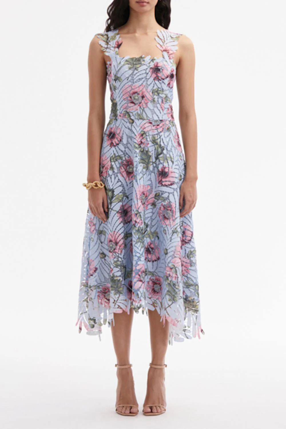 Sleeveless Poppies Printed Dress - Image 2