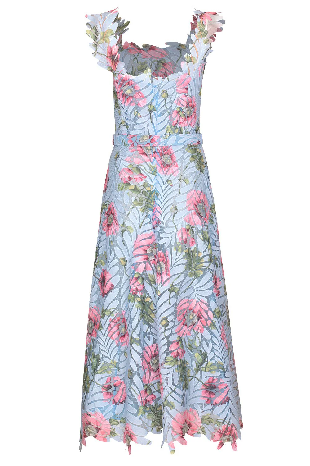 Sleeveless Poppies Printed Dress - Image 3