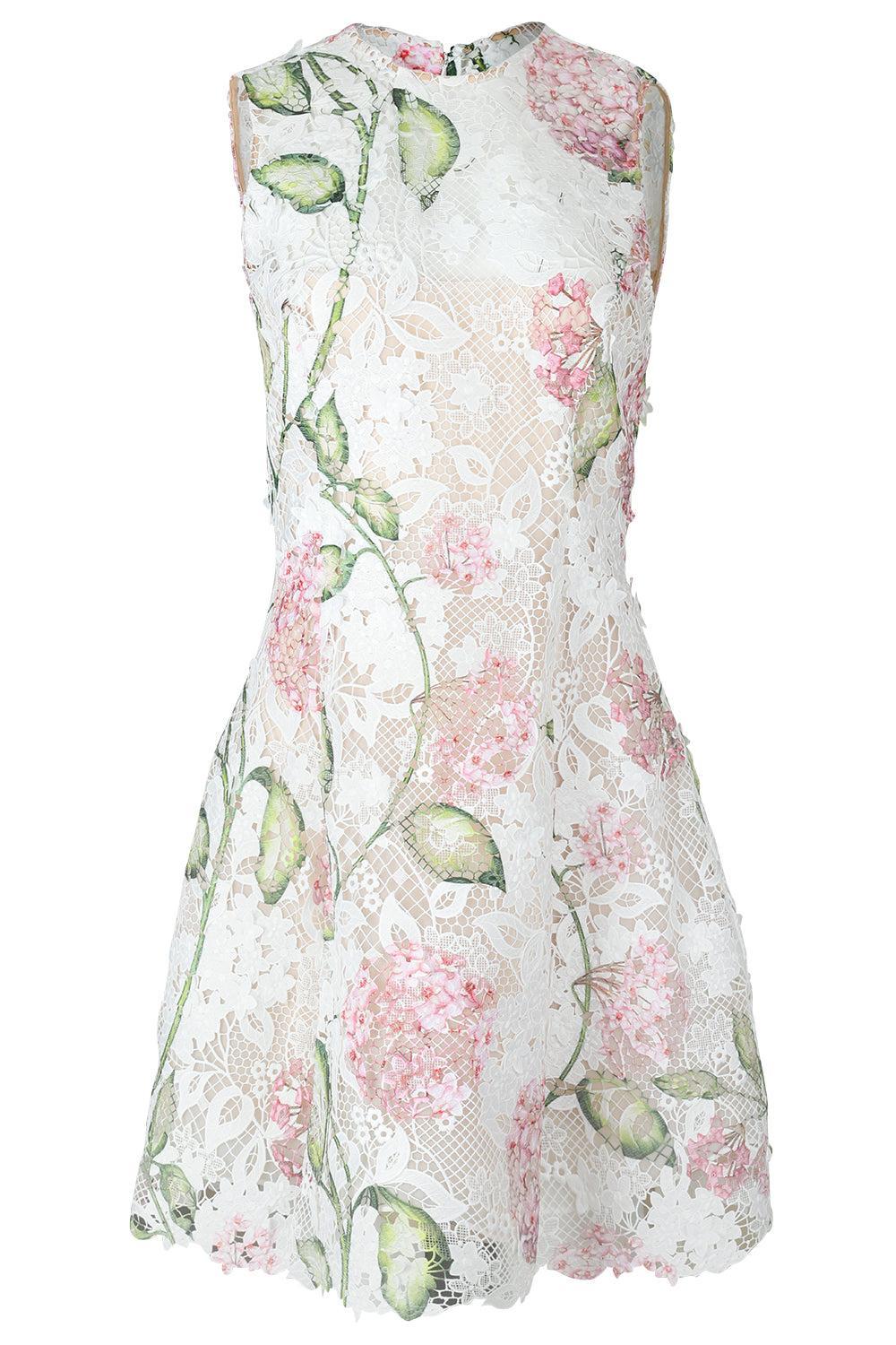 Sleeveless Porcelain Flowers Day Dress