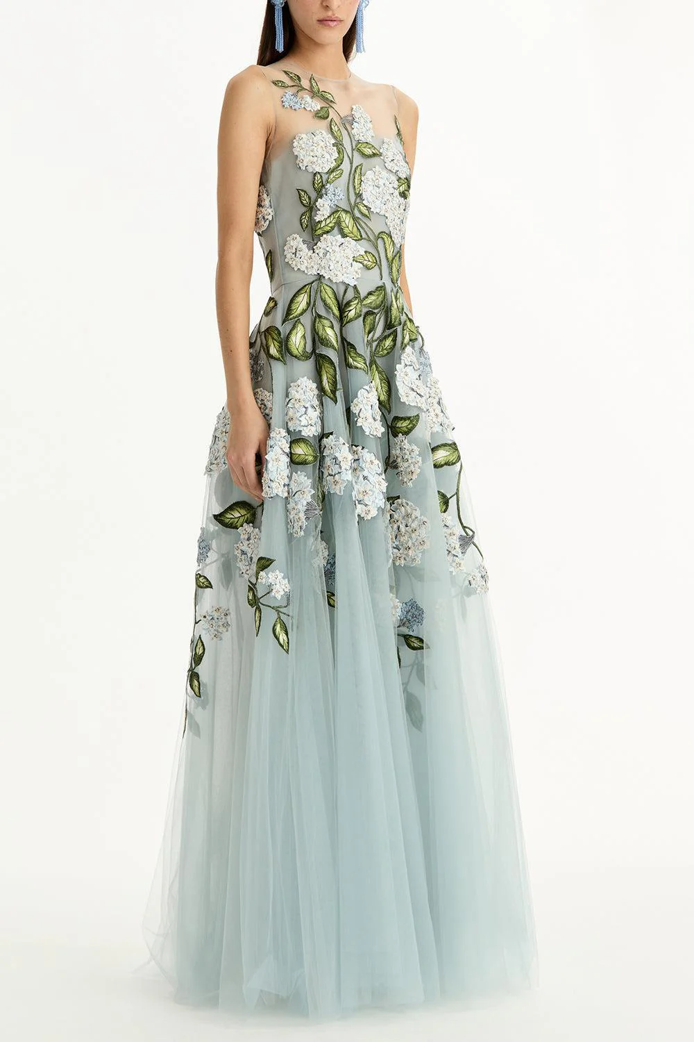 Sleeveless Porcelain Flower Gown - Image 2