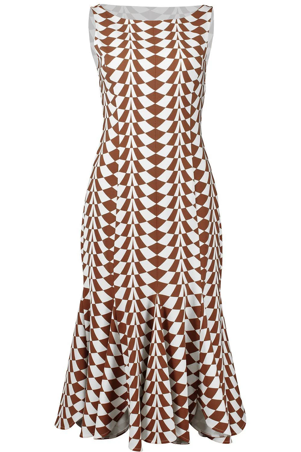 Sleeveless Scallop Hem Dress