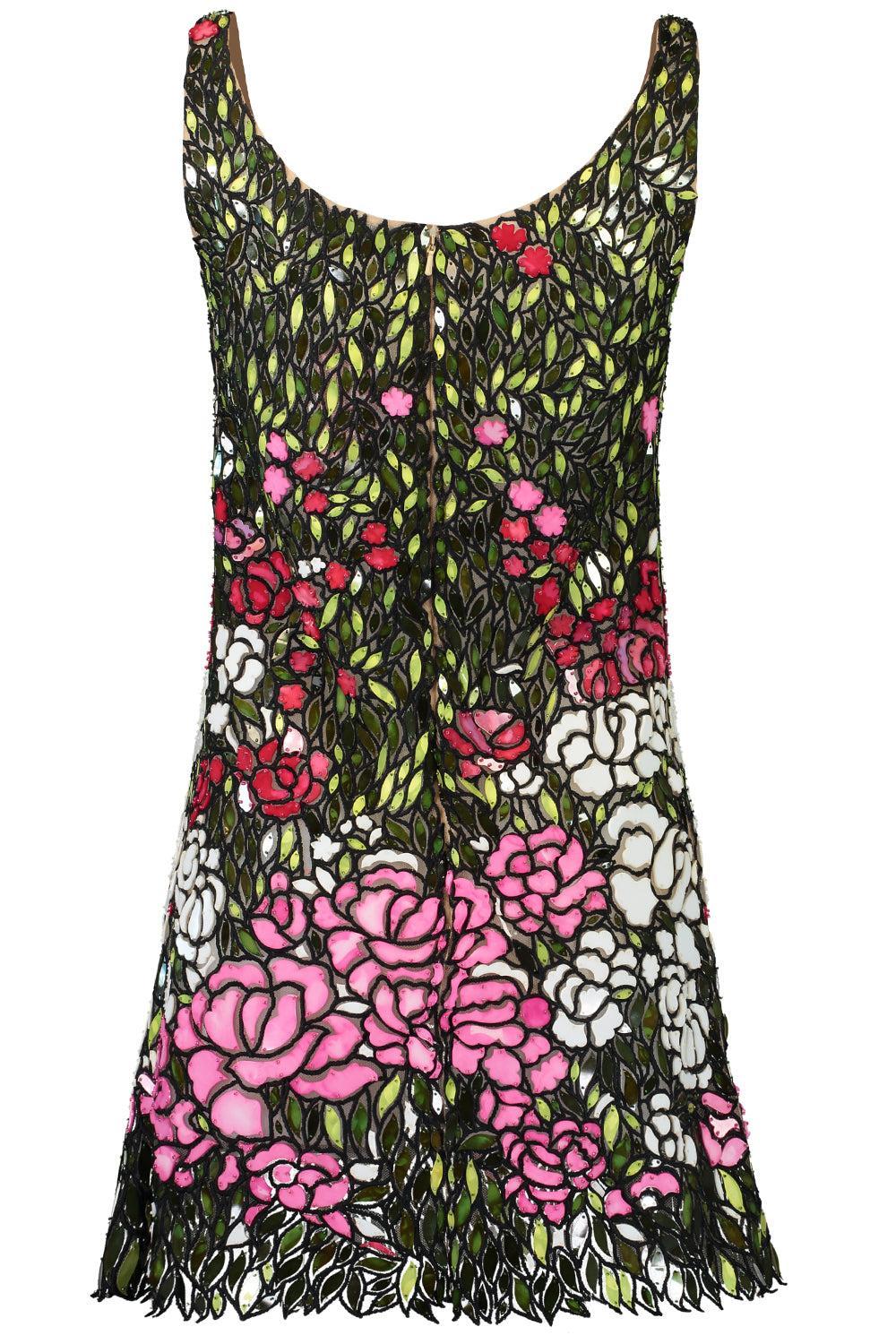 Sleeveless Scoop Neck English Rose Field Cocktail Dress - Image 6