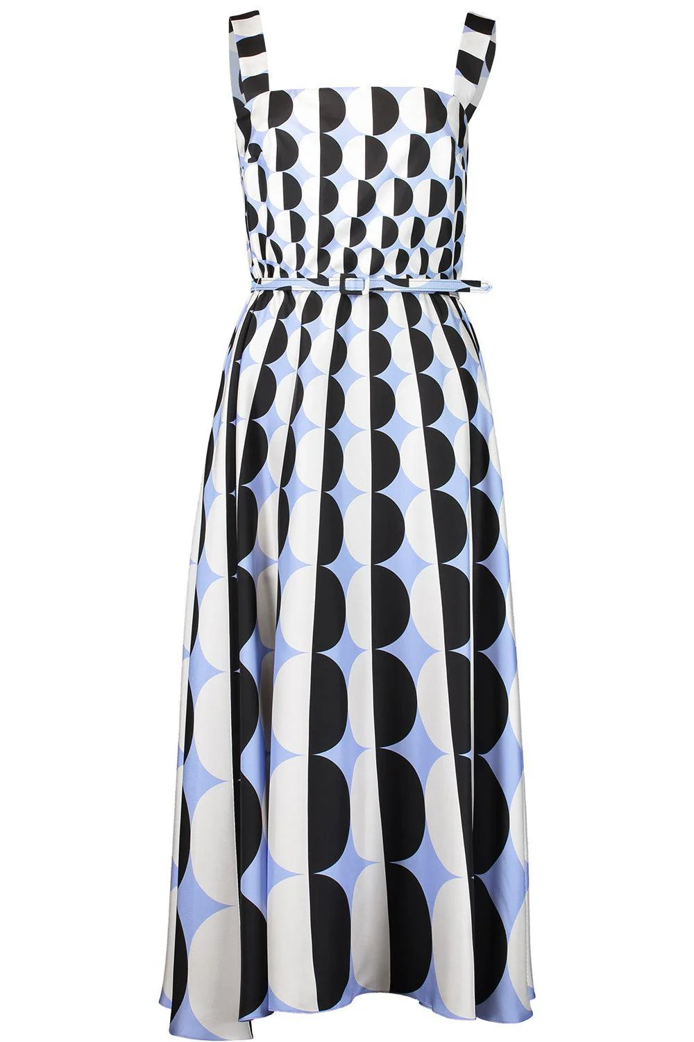 Sleeveless Square Neck Geo Dress