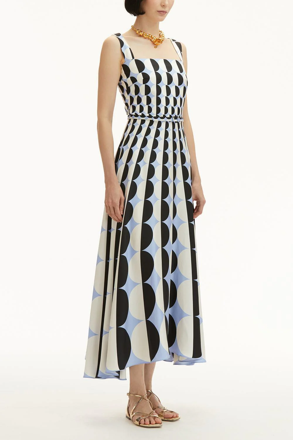 Sleeveless Square Neck Geo Dress - Image 3