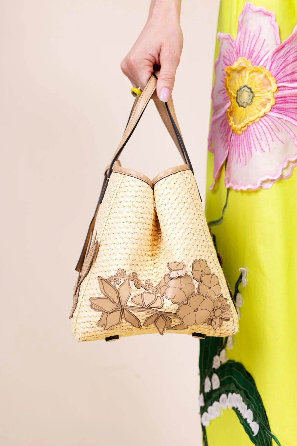 Small Floral Applique Square Tote - Image 3