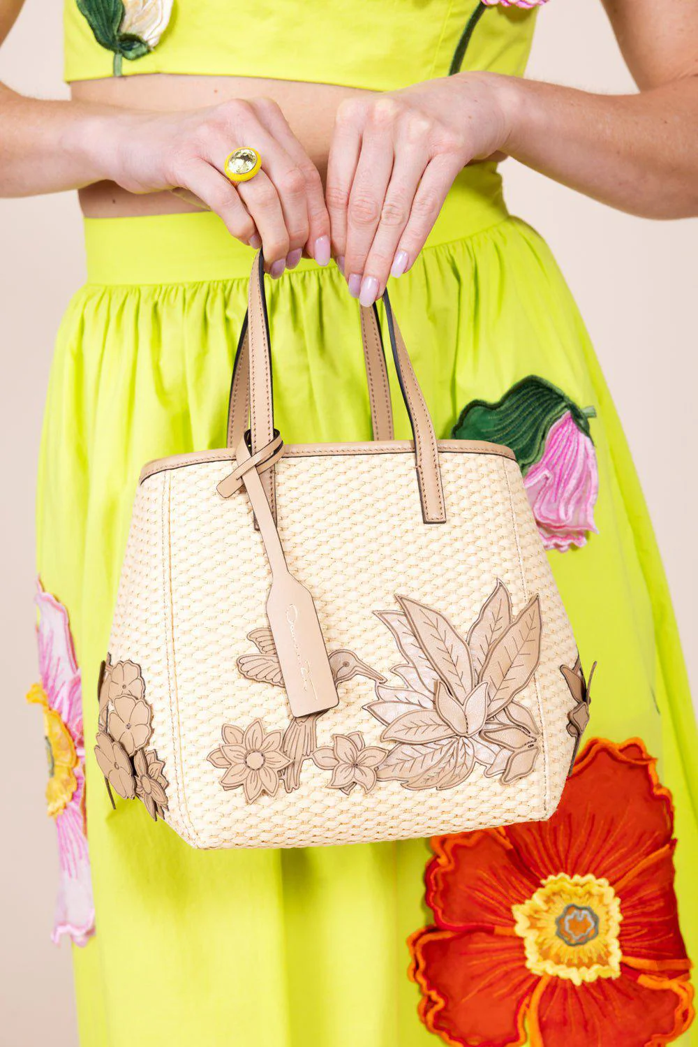 Small Floral Applique Square Tote - Image 4