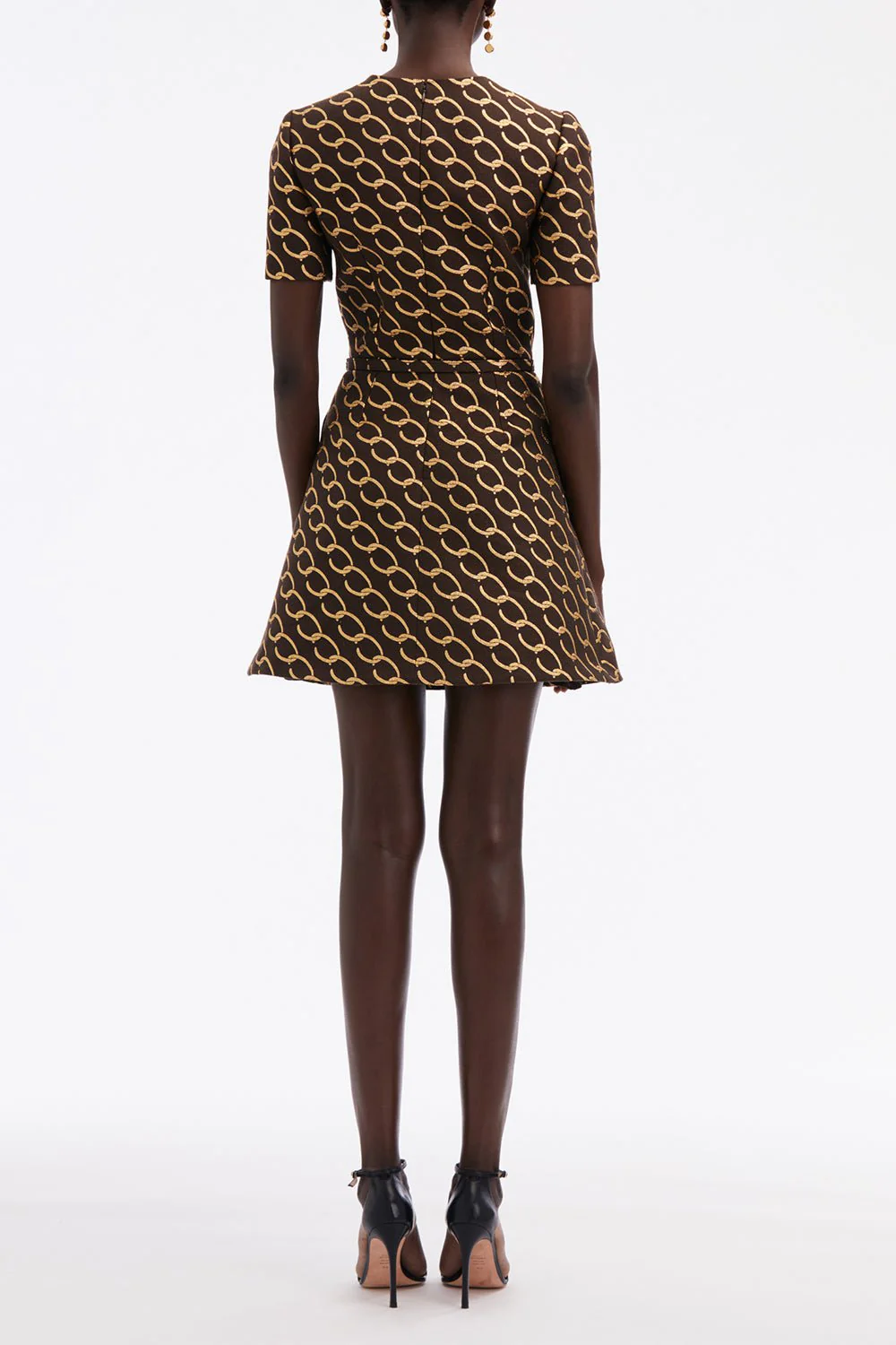 Split Neck Logo Chain Dress - Image 5