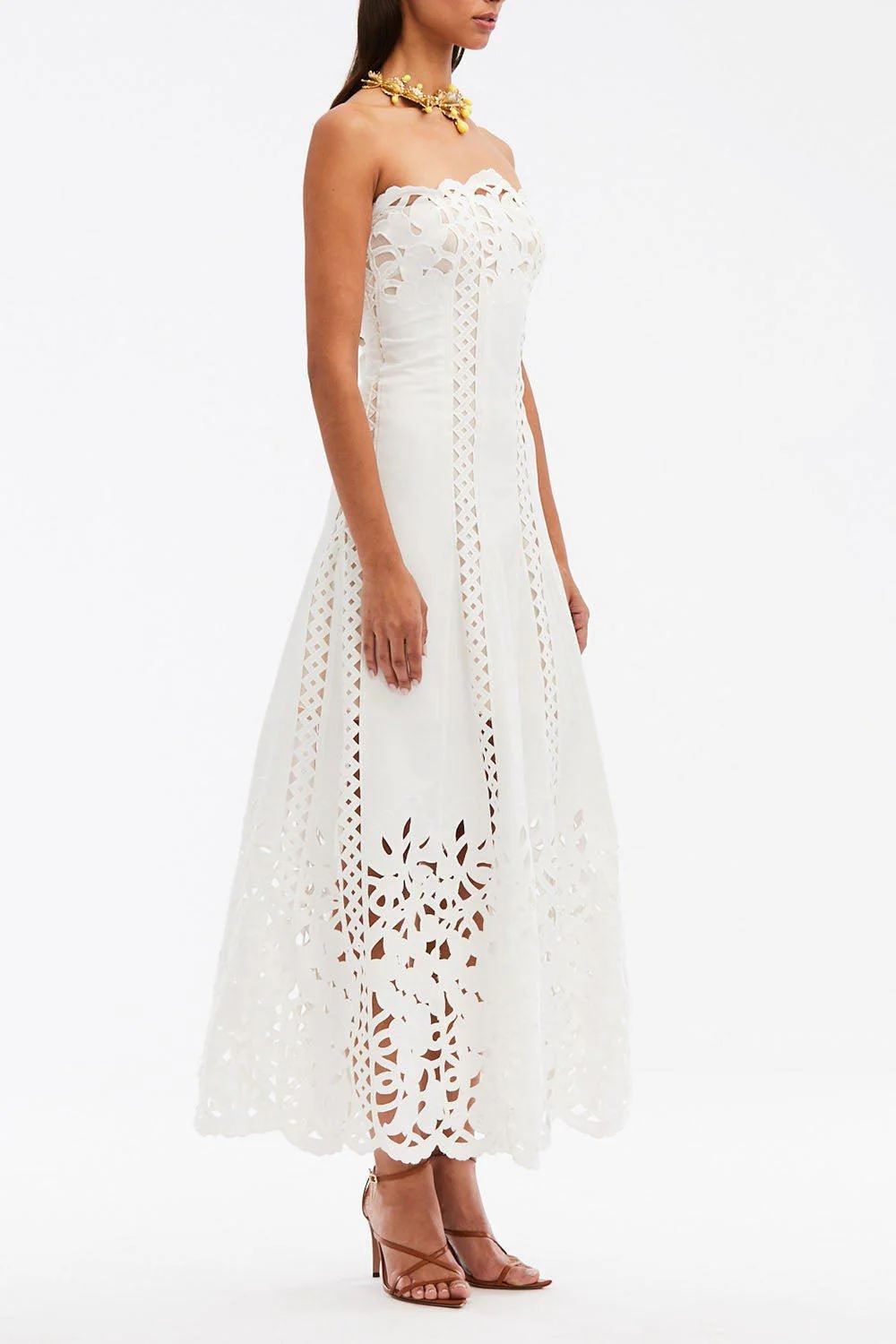 Strapless Floral A Line Dress - Image 3