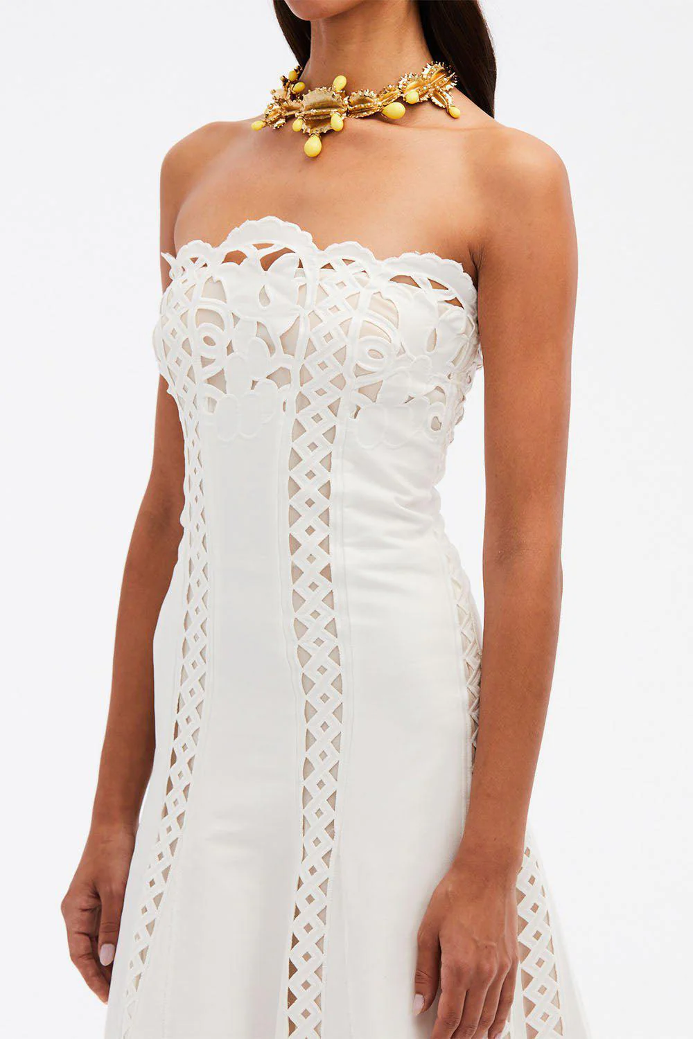 Strapless Floral A Line Dress - Image 4