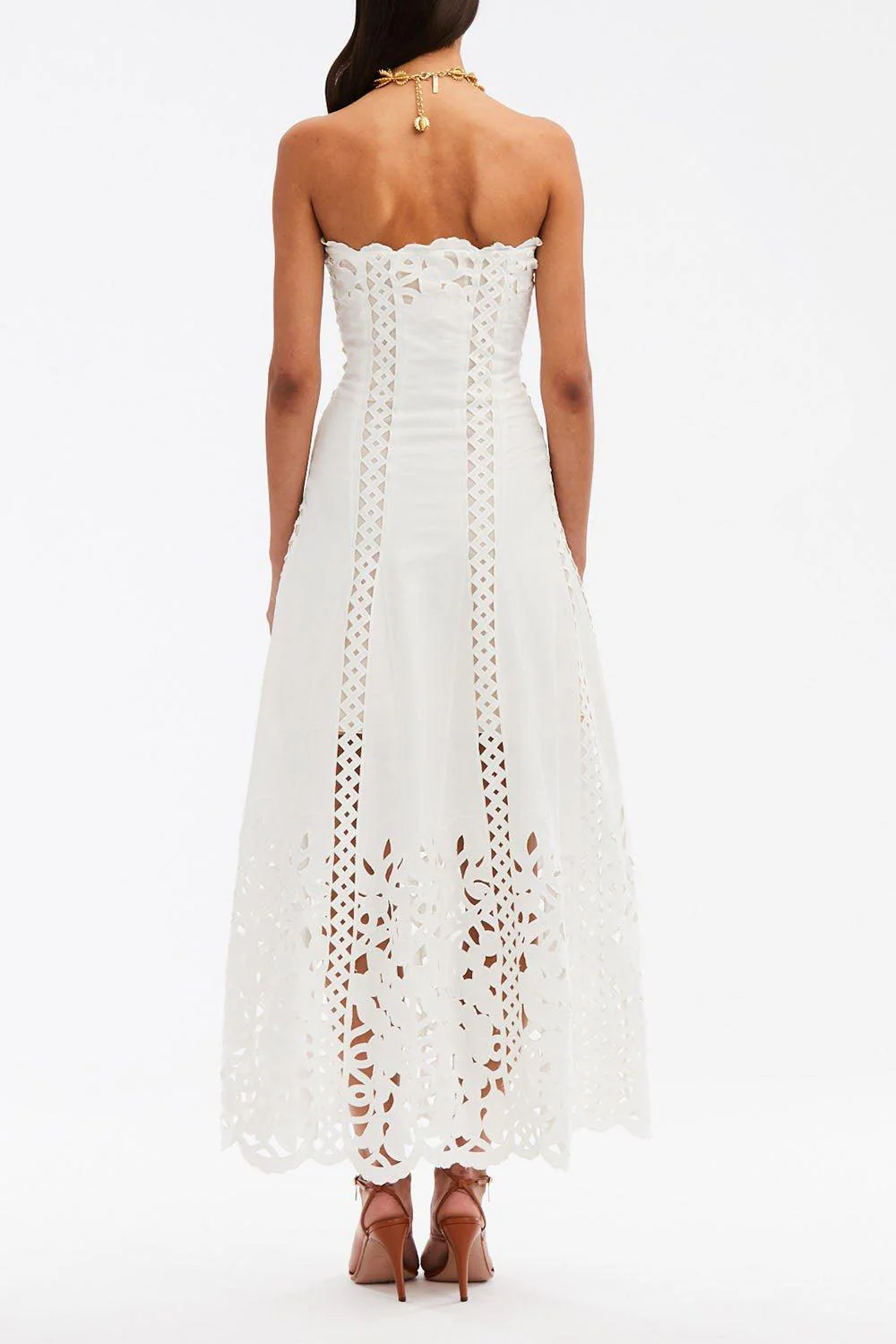 Strapless Floral A Line Dress - Image 6