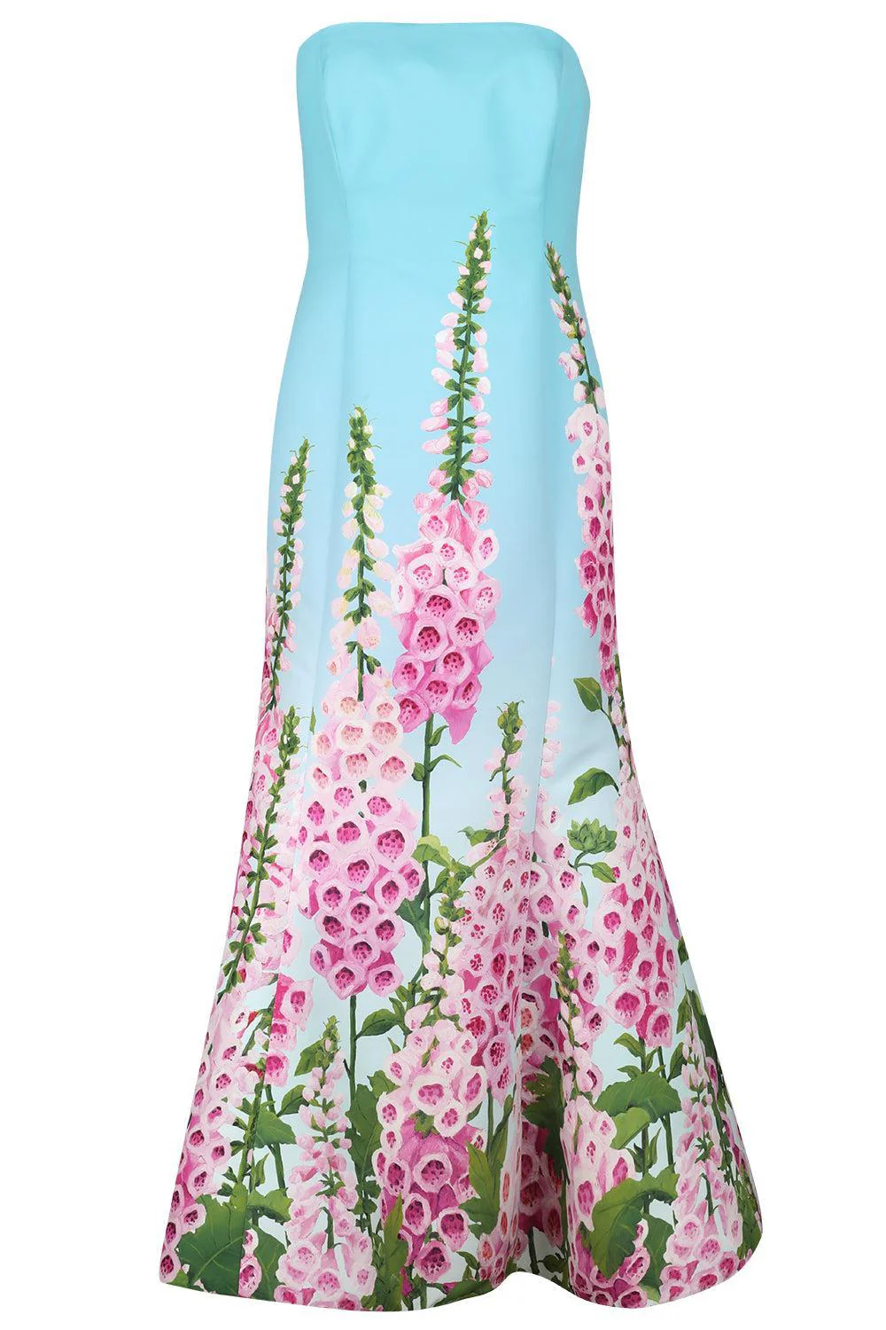 Strapless Foxgloves Ombre Gown