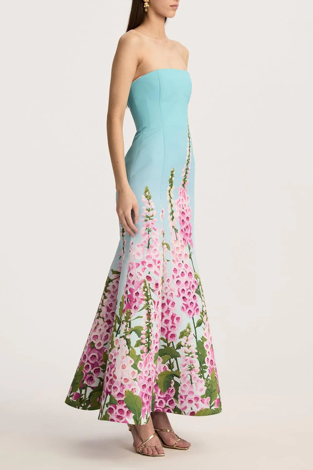 Strapless Foxgloves Ombre Gown - Image 3