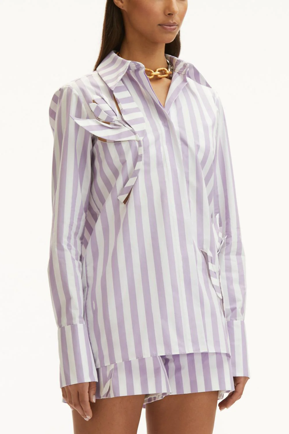 Striped Cut Out Short - Image 4