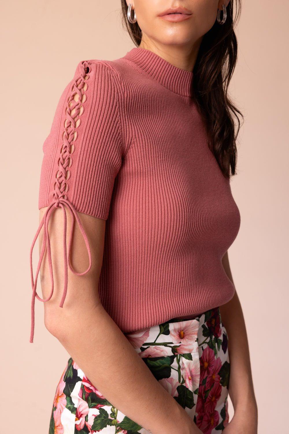 Tie Detail Ribbed Jumper - Image 3