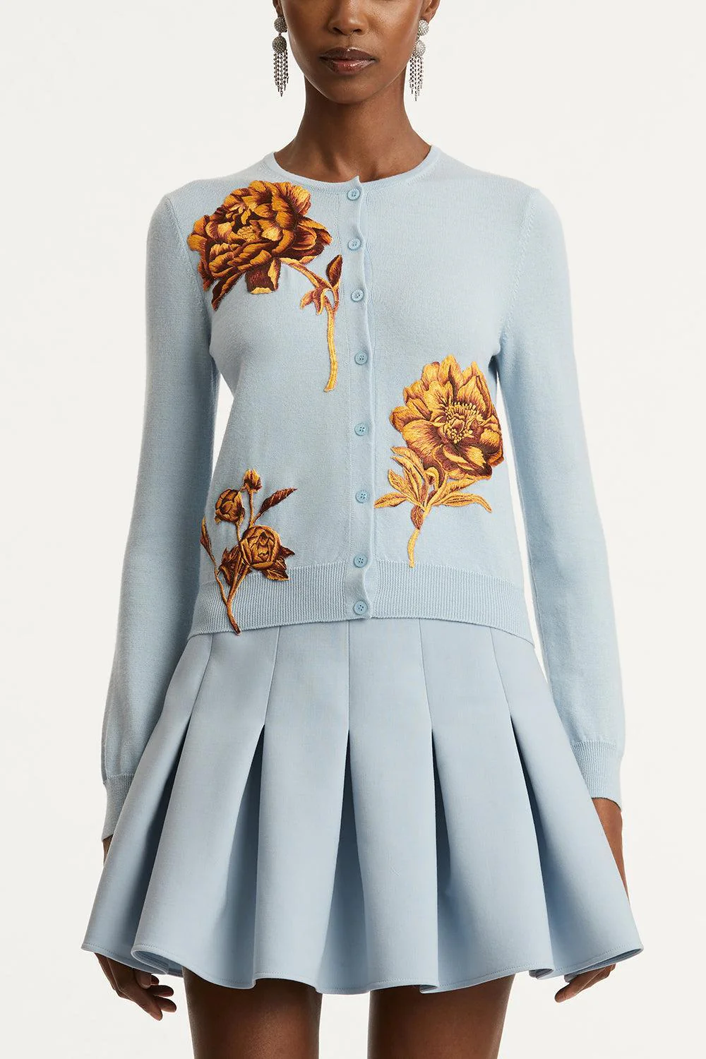 Tonal Peony Embroidered Cardigan - Image 3