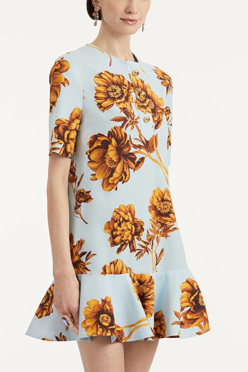 Tonal Peony Print Day Dress - Image 4
