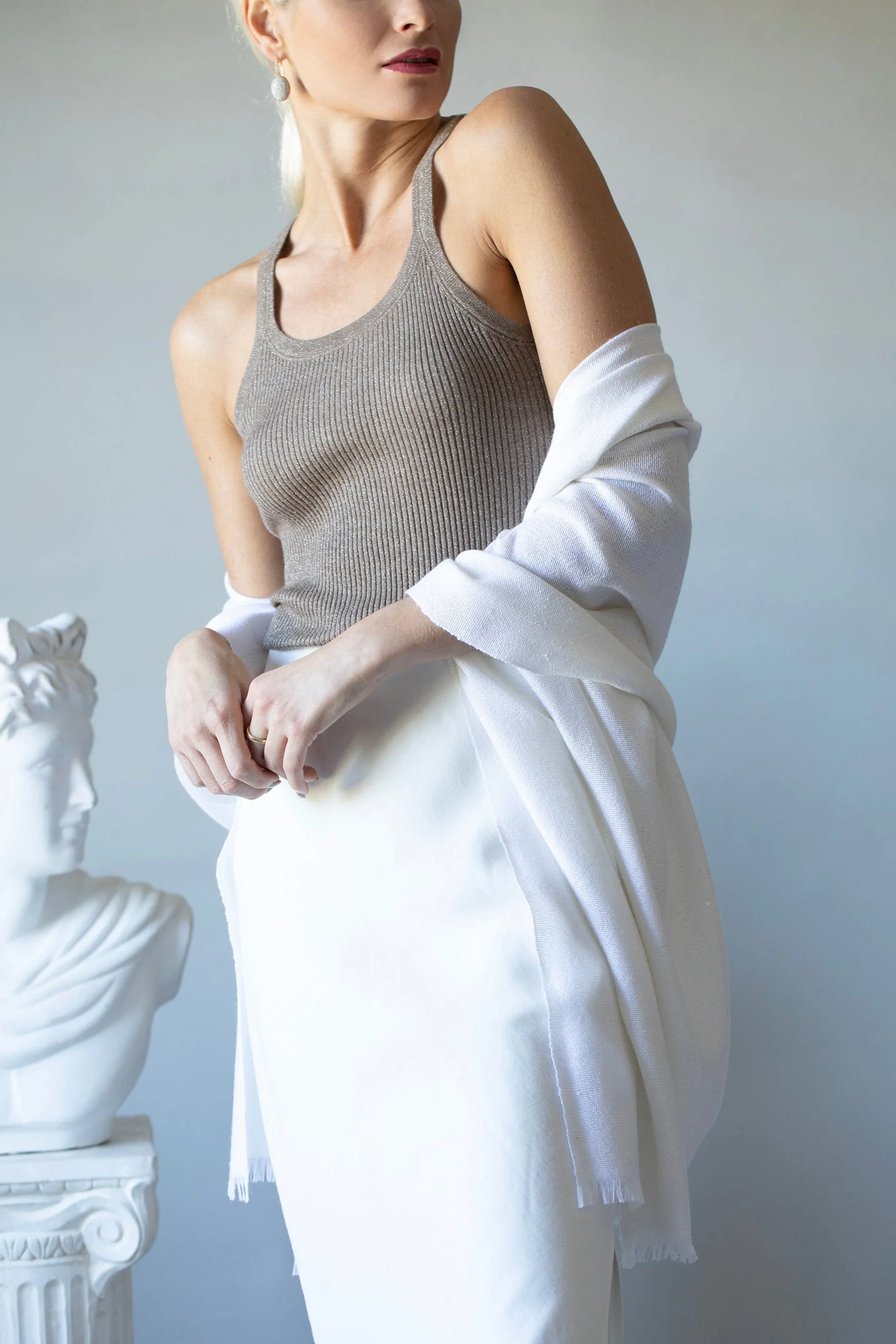 Paillette Scarf - Bianco - Image 3