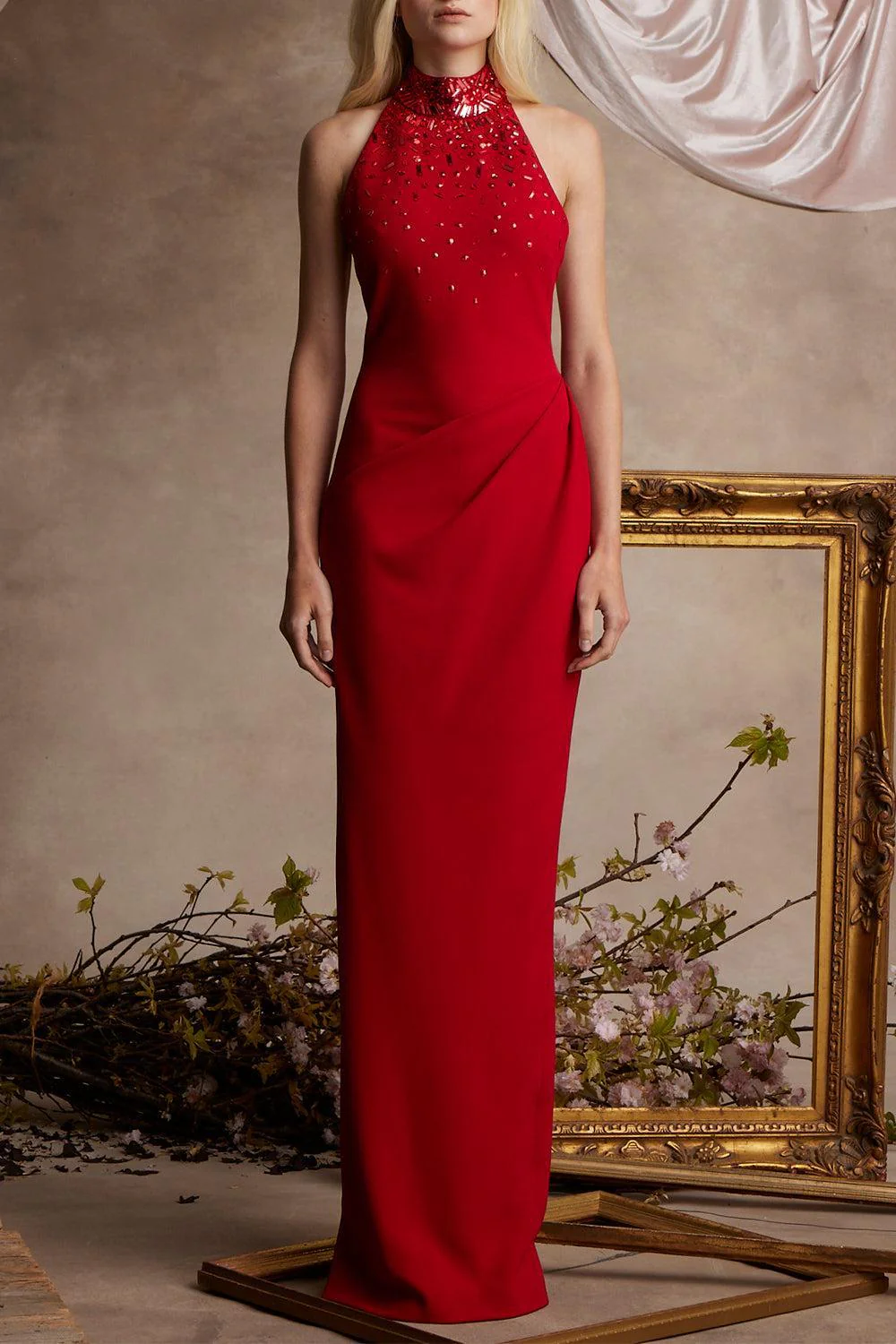 Embellished Haltneck Gown