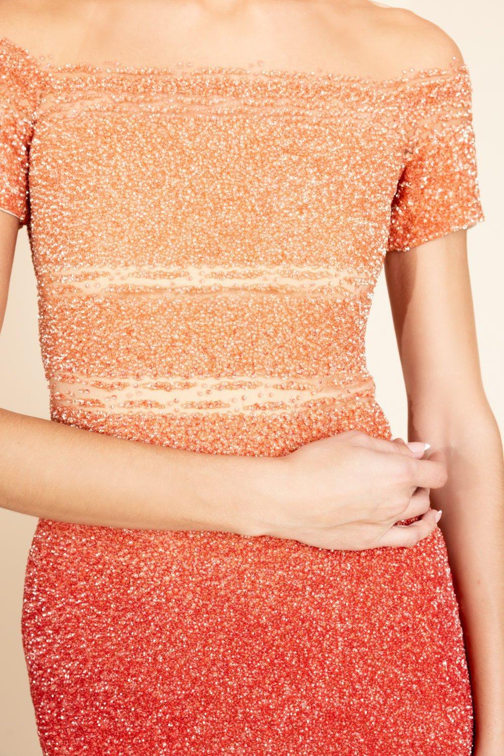 Signature Sequin Cocktail Dress - Dark Poppy - Image 3