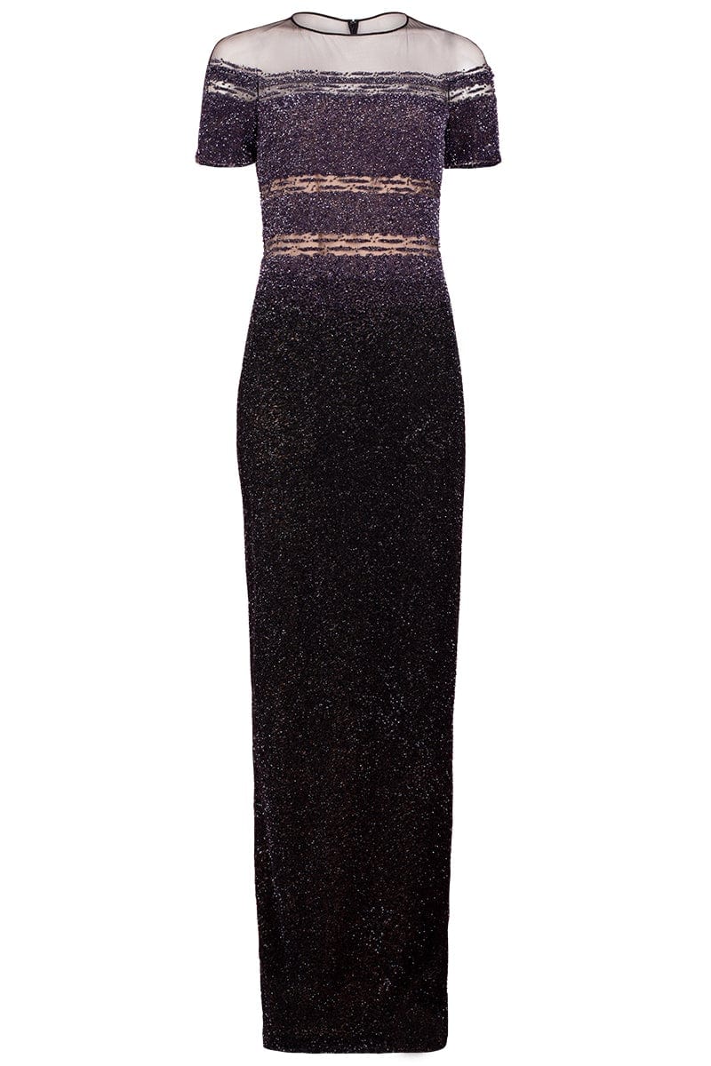 Signature Sequin Gown - Silver Black