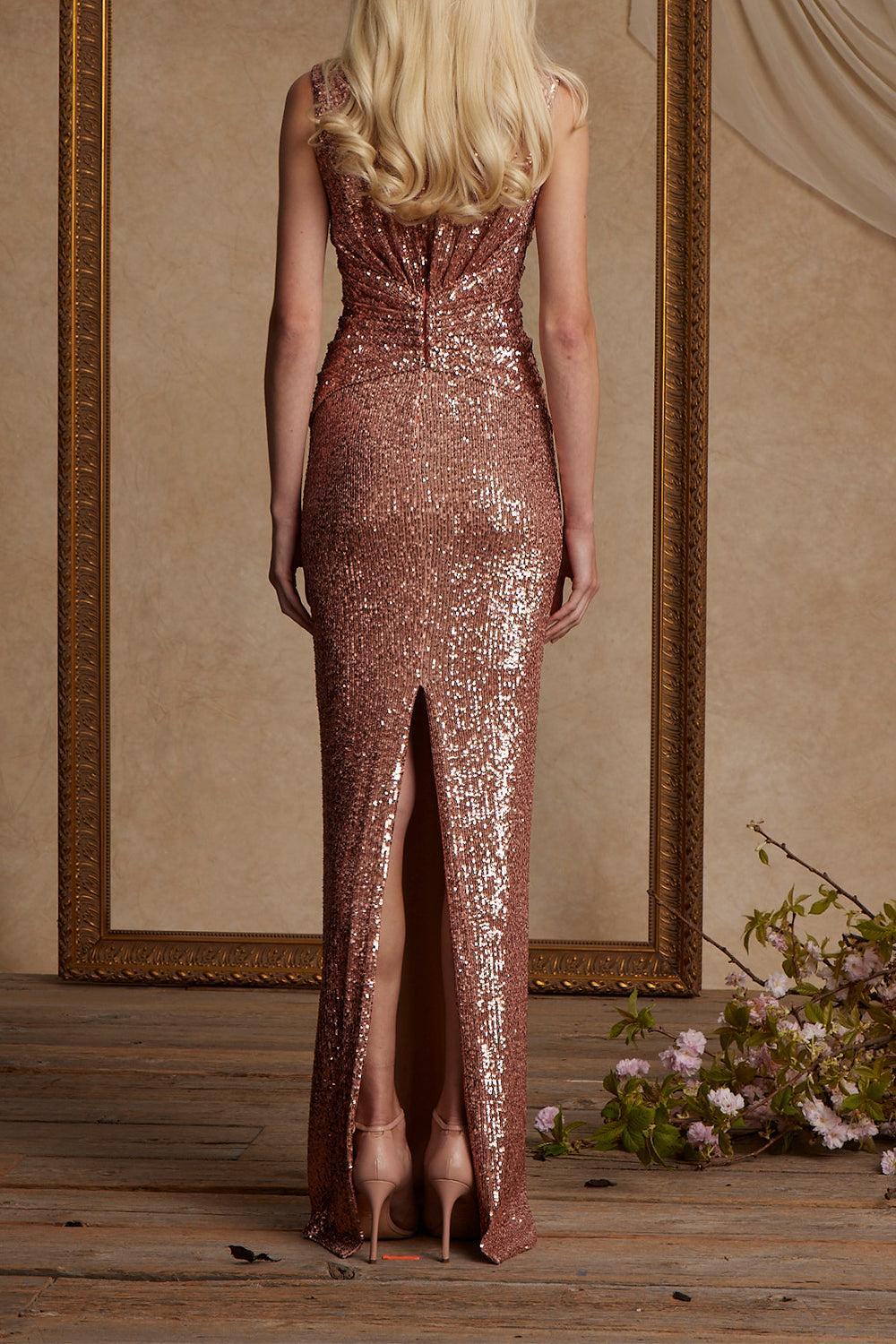 Sleeveless Deep V Gown - Image 3