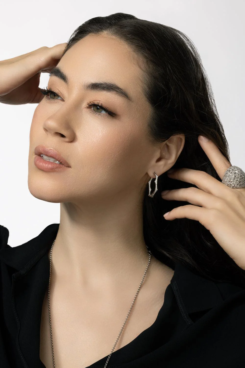 Briar Diamond Hoop Earrings - Image 6