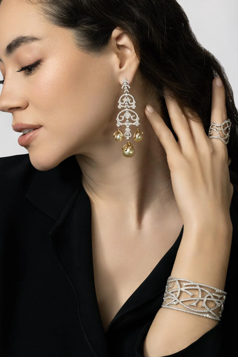 Diamond Pearl Isle Of Capri Earrings - Image 2