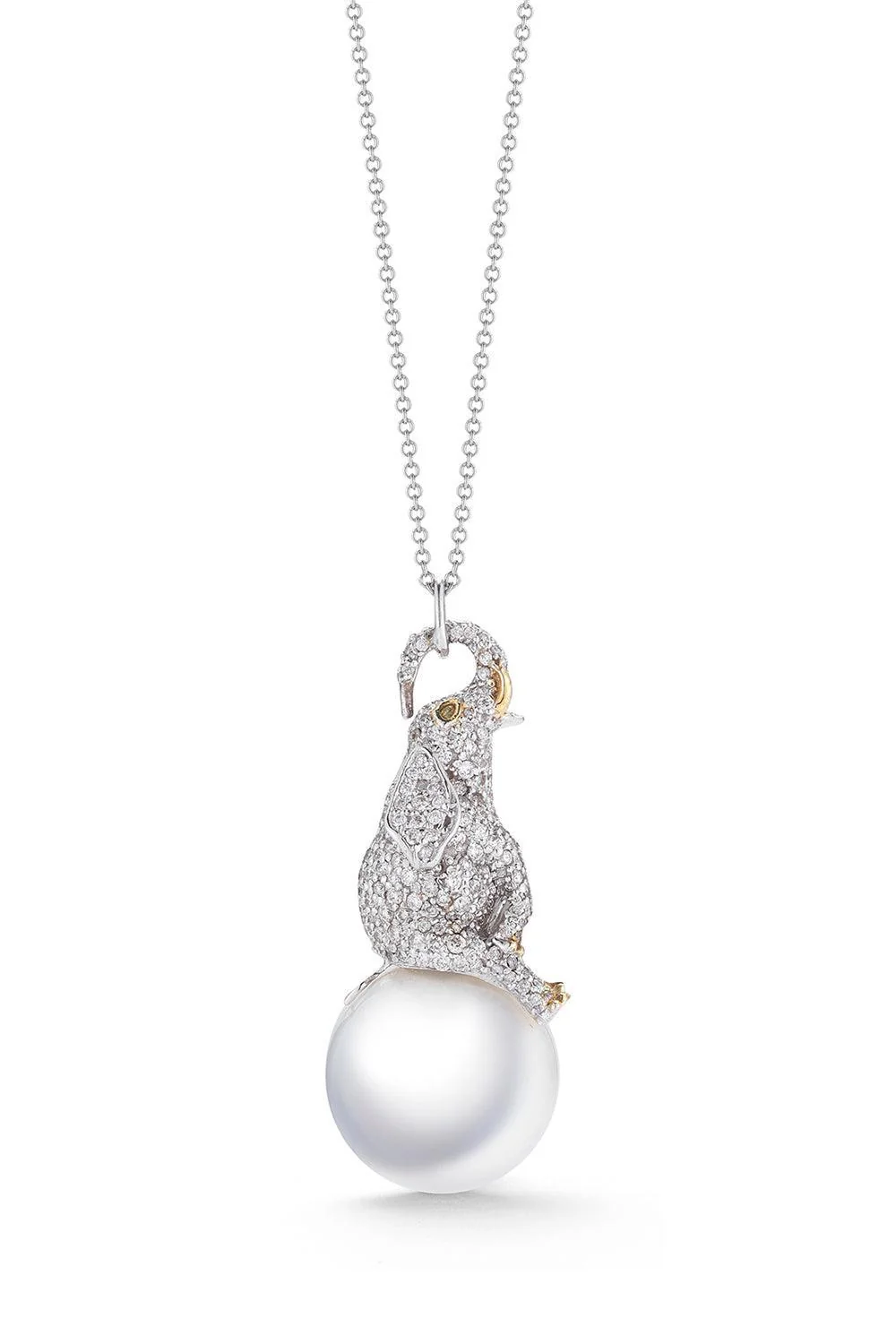 Elephant Hanging Pearl Necklace