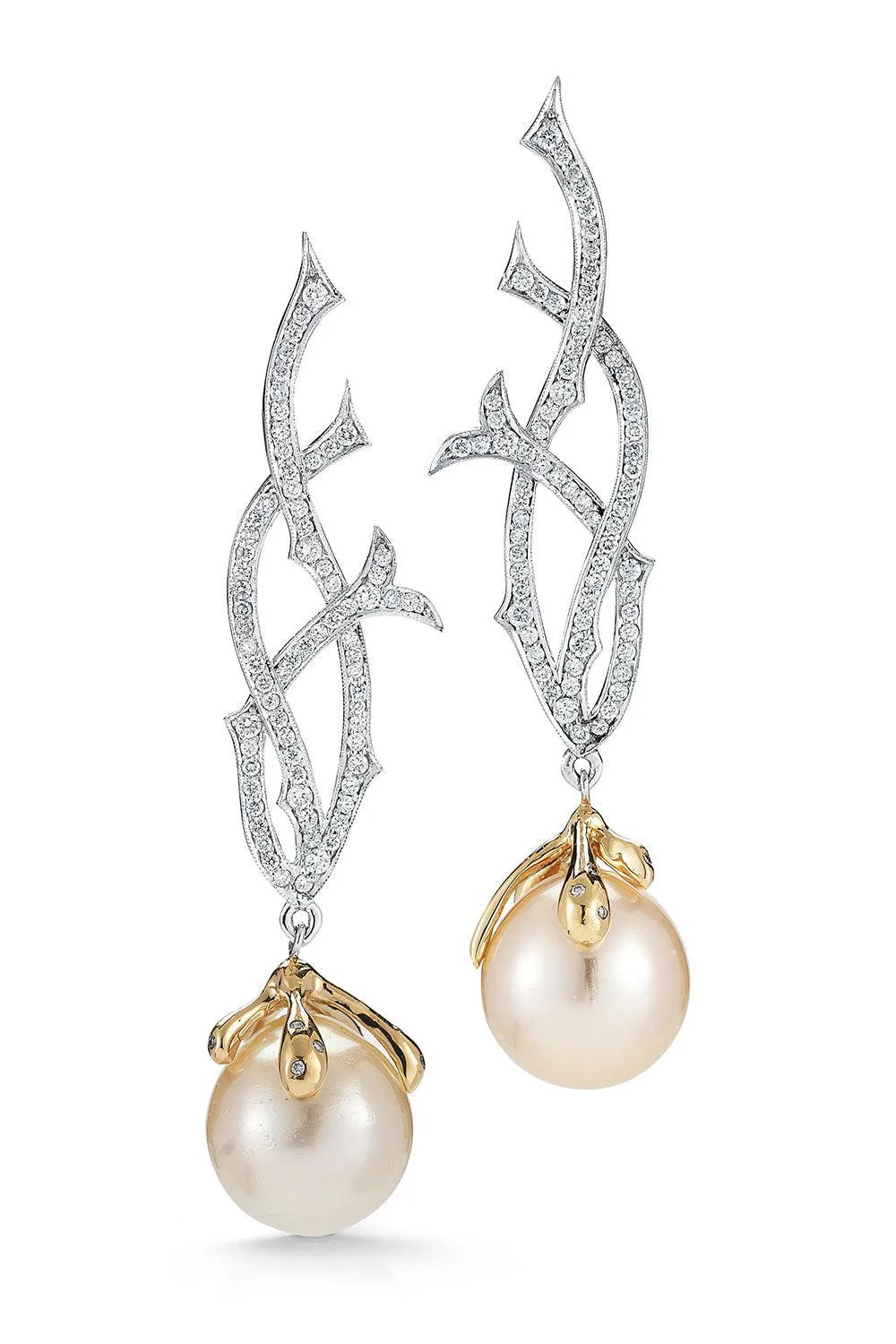 Eleven Pearl Diamond Briar Earrings