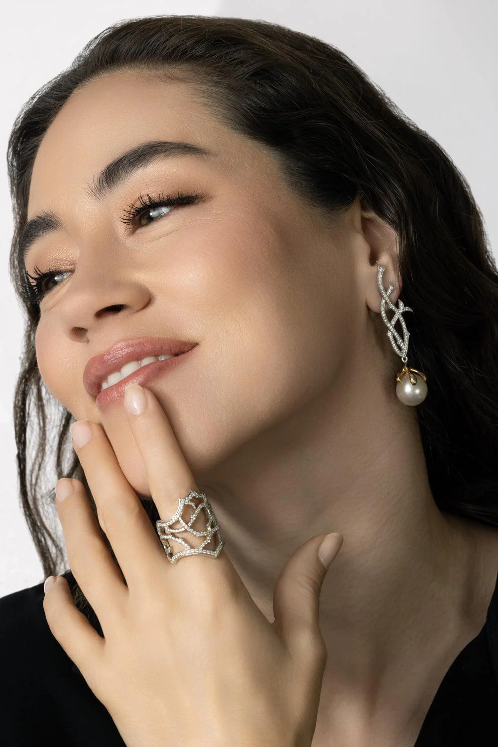 Eleven Pearl Diamond Briar Earrings - Image 4
