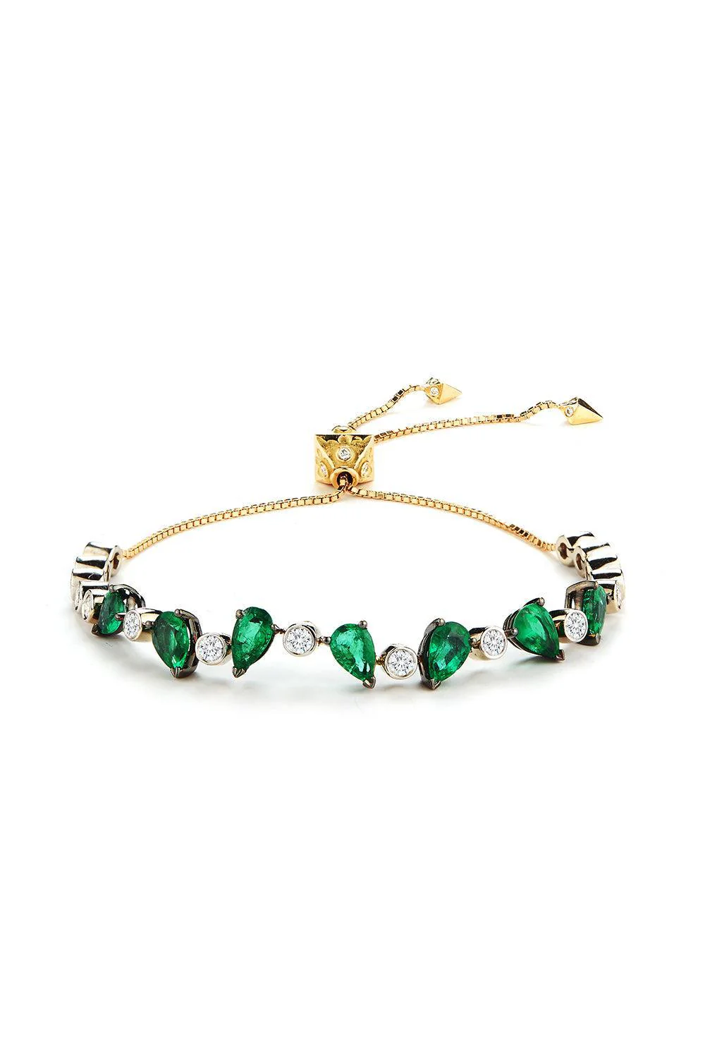 Enchanted Forest Emerald Diamond Bracelet