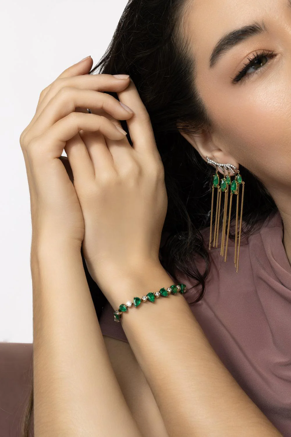 Enchanted Forest Emerald Diamond Bracelet - Image 4