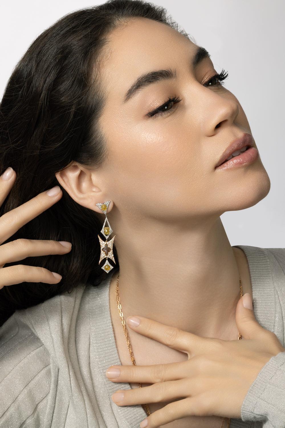 Fancy Diamond Ecclesia Earrings - Image 3
