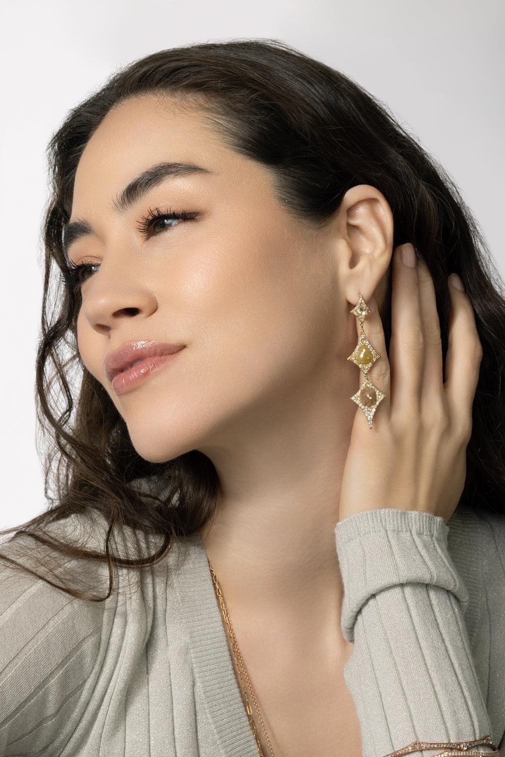 Fancy Diamond Serengeti Earrings - Image 4