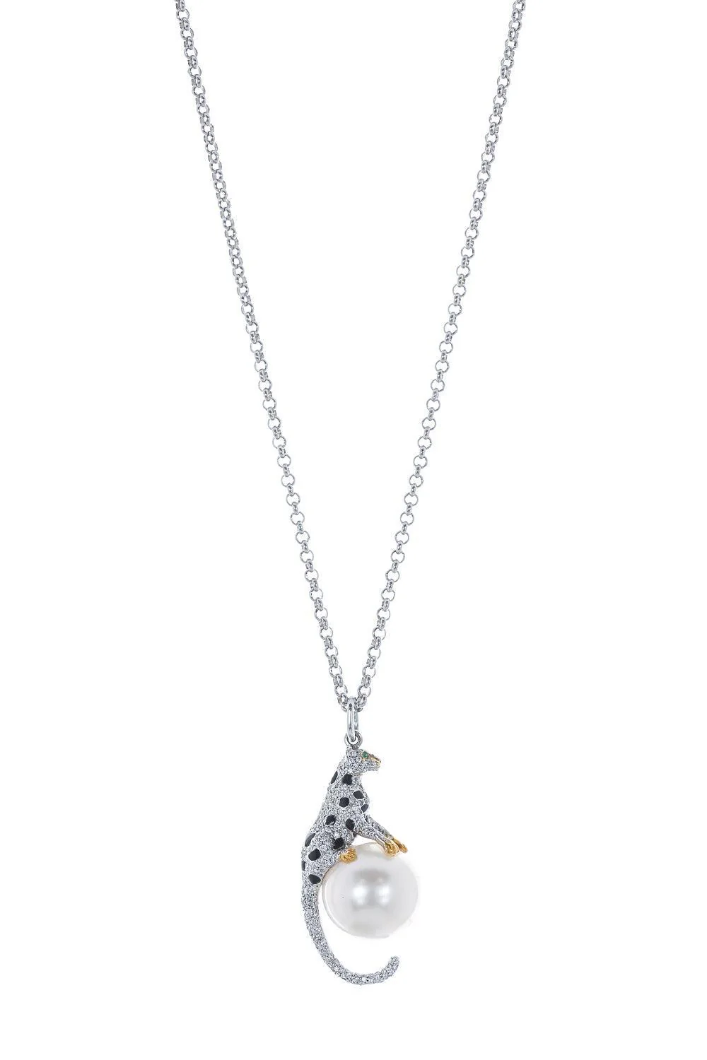 Leopard Hanging Pearl Necklace