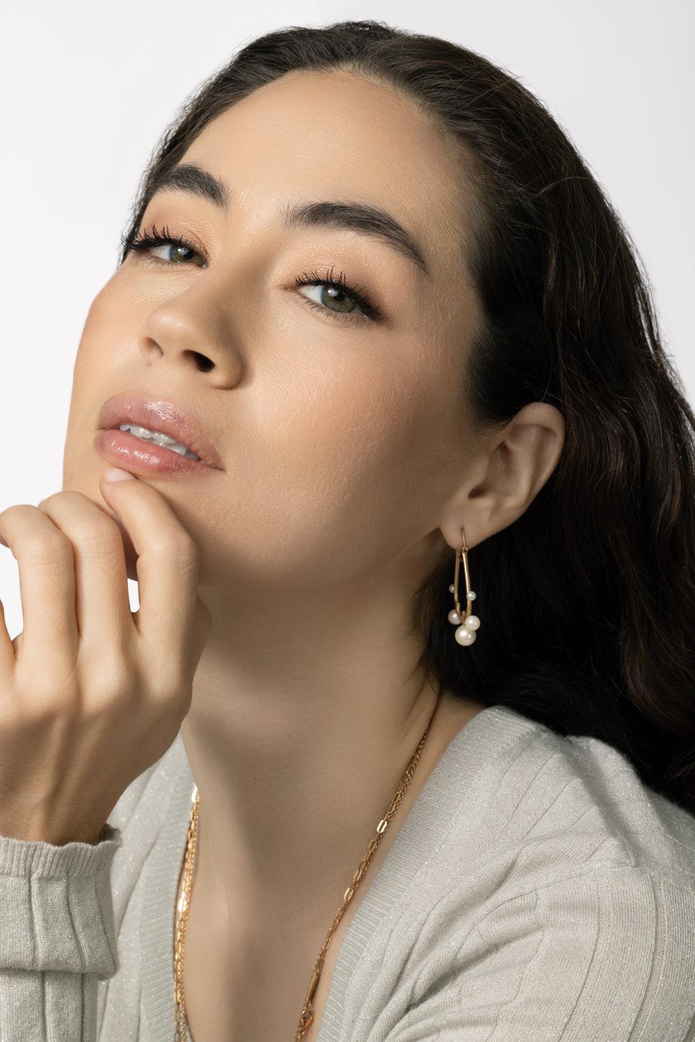 Pearl Diamond Serengeti Earrings - Image 4