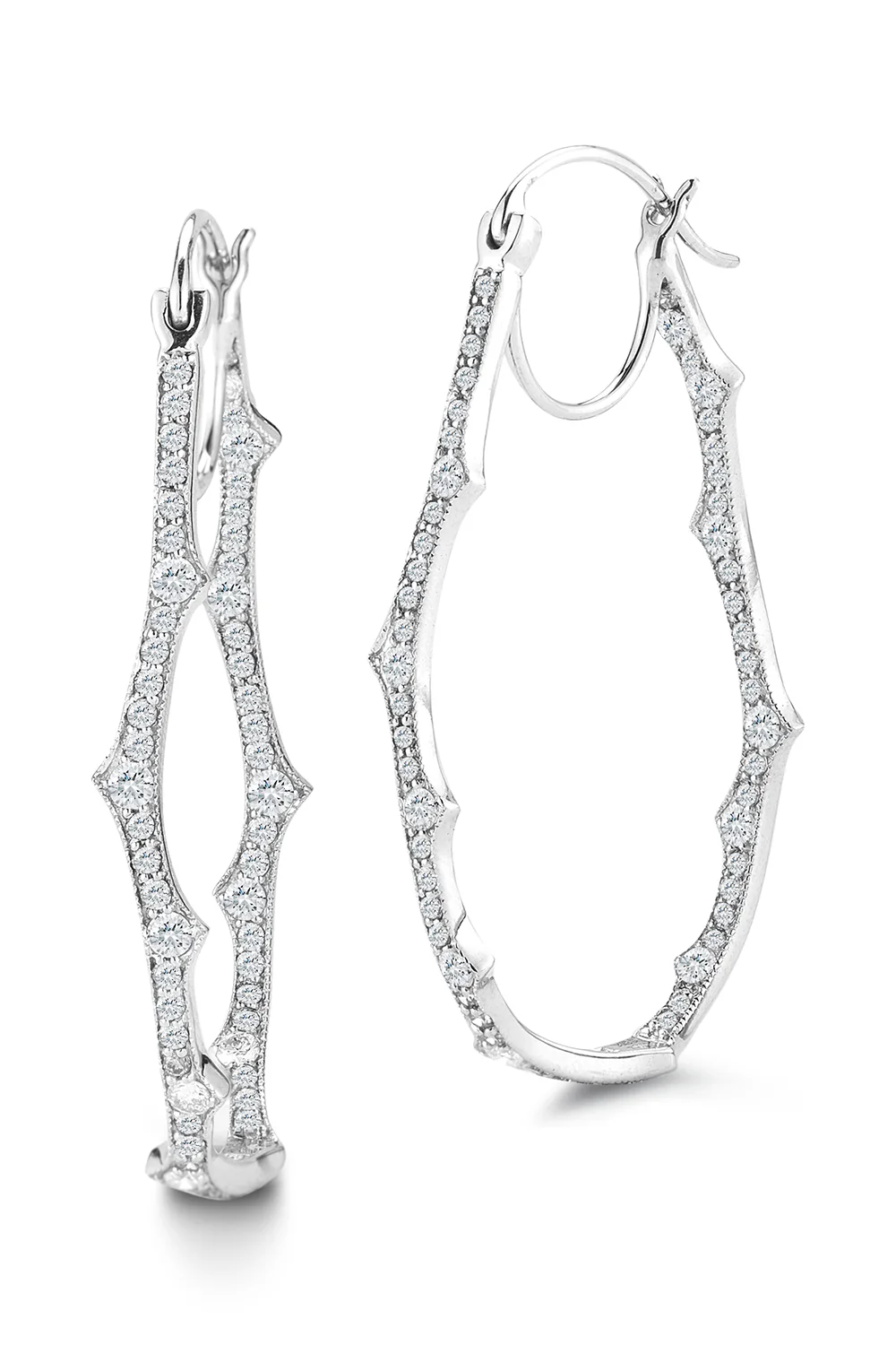Thorn Briar Diamond Hoop Earrings