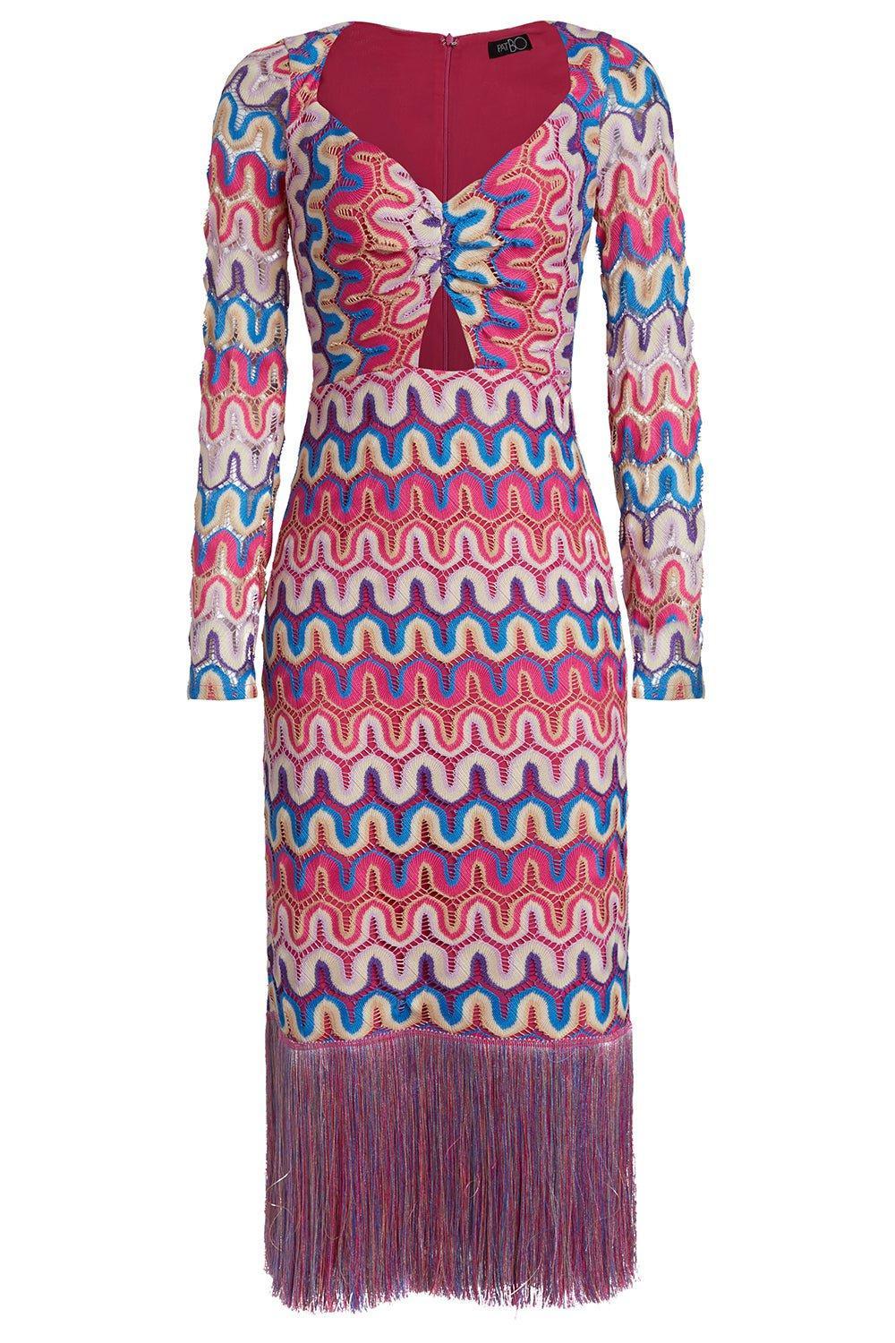 Cut-Out Fringe Midi Dress