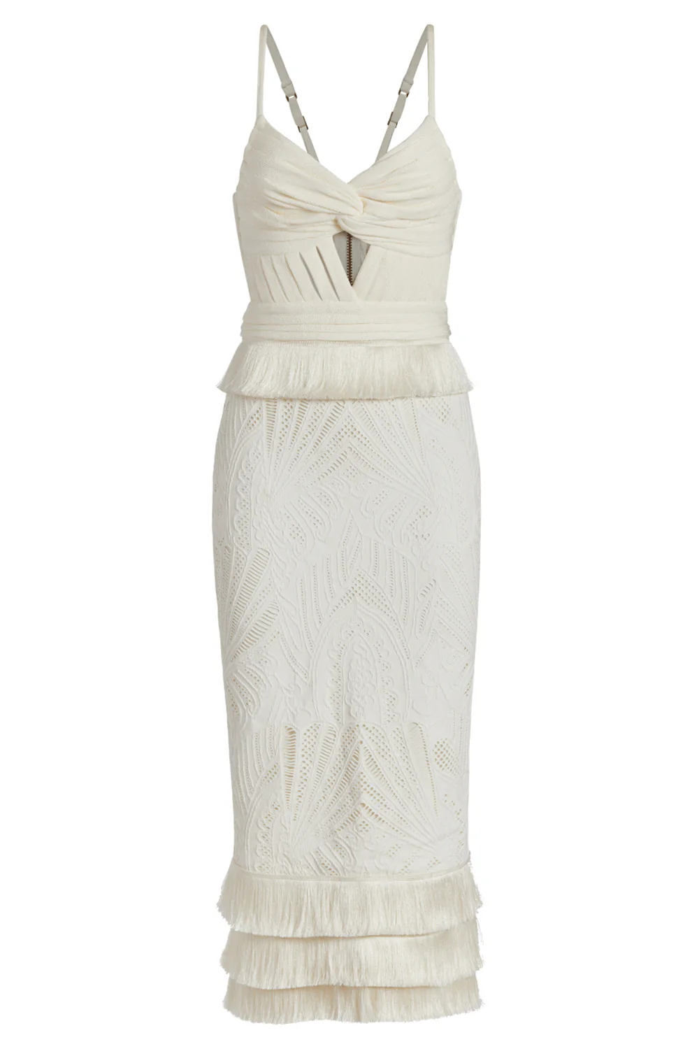 Twist Fringe Midi Dress
