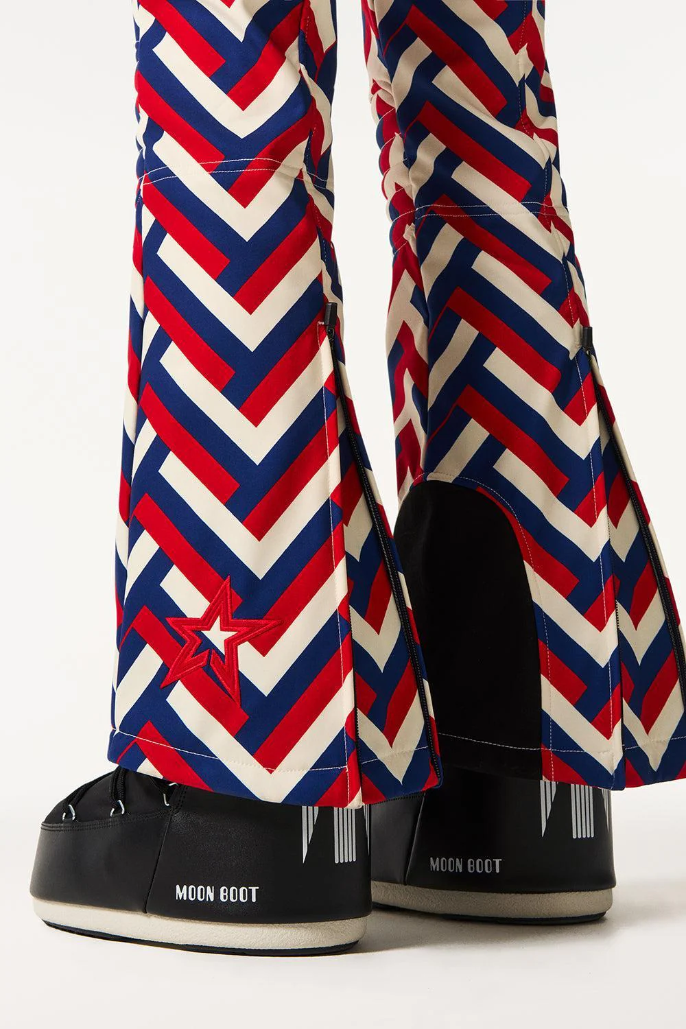 JG Bib Ski Pant - Waffle Print Red - Image 3