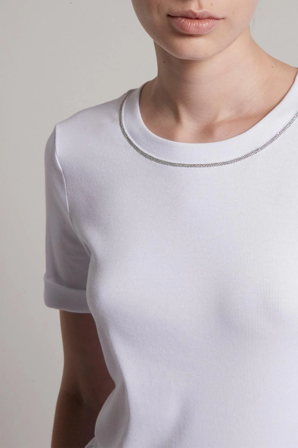 Embroidered Neckline Tee - Image 2