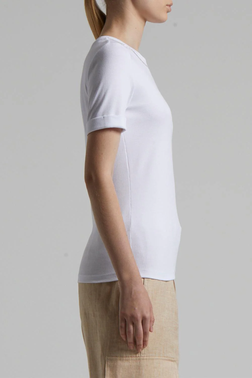 Embroidered Neckline Tee - Image 4