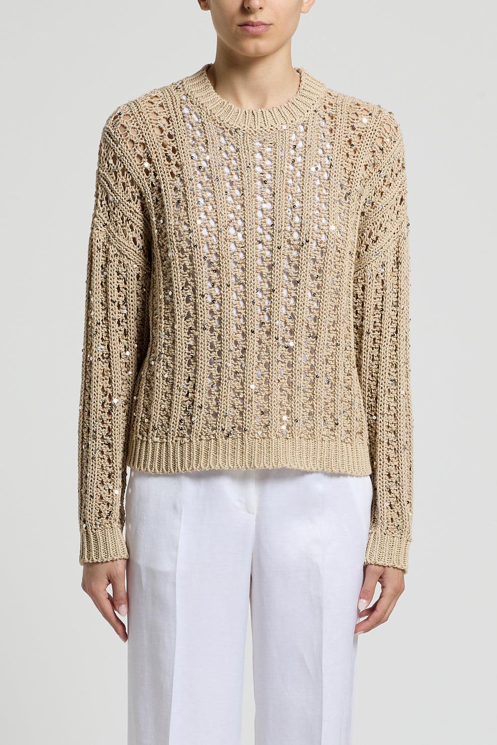 Round Neck Sequin Sweater