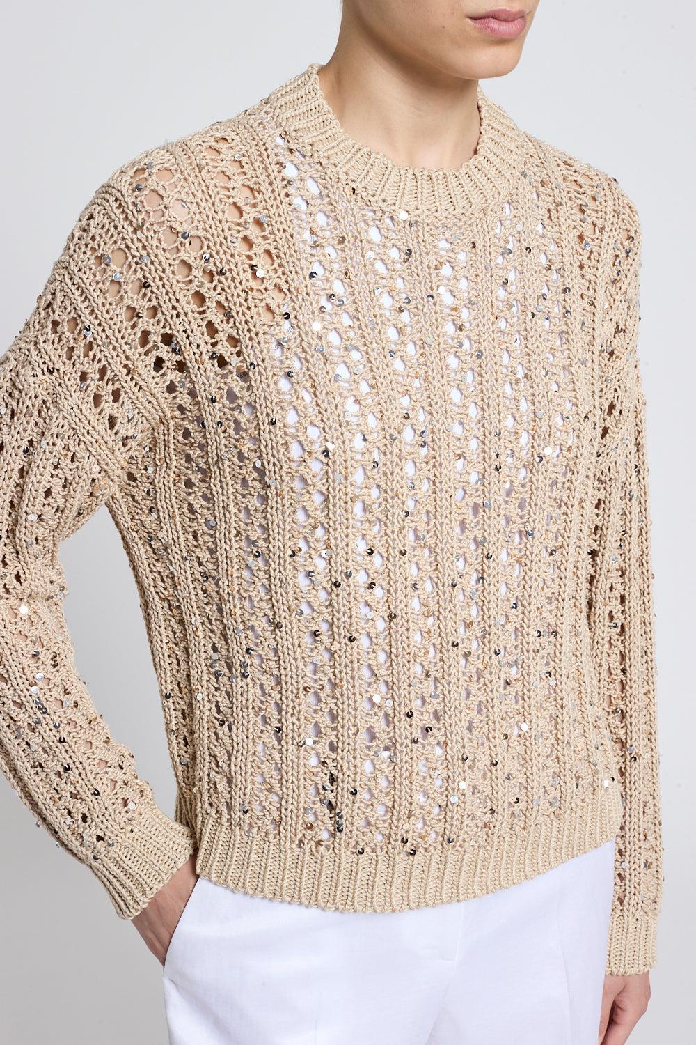 Round Neck Sequin Sweater - Image 2