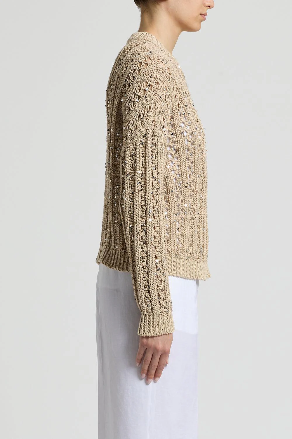Round Neck Sequin Sweater - Image 3