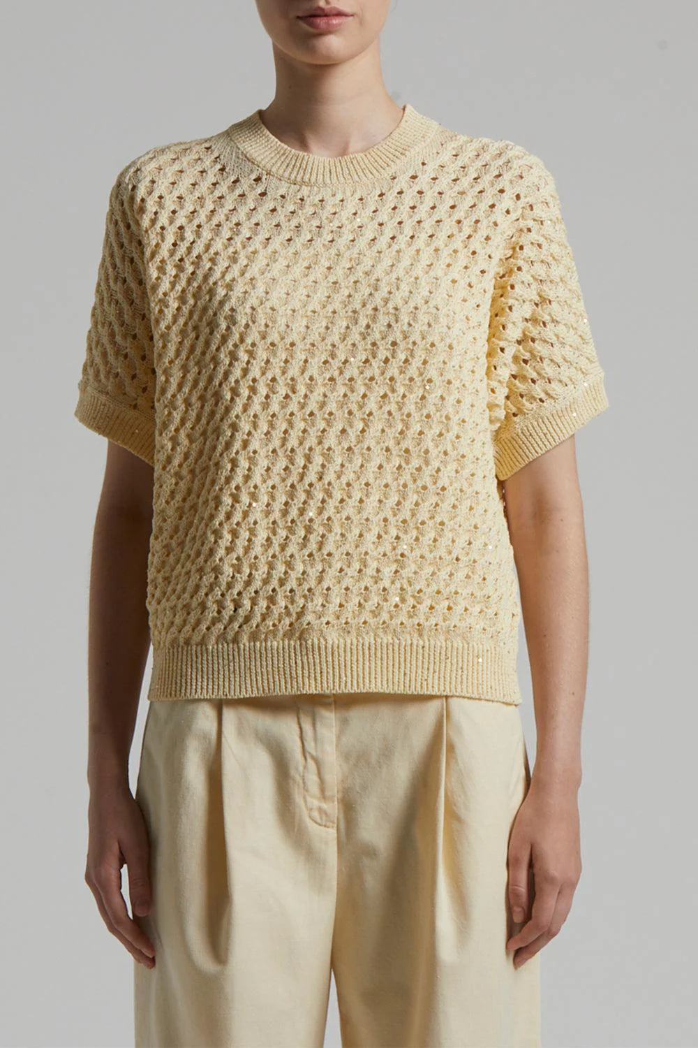 Short Sleeve Knit Sweater - Image 2