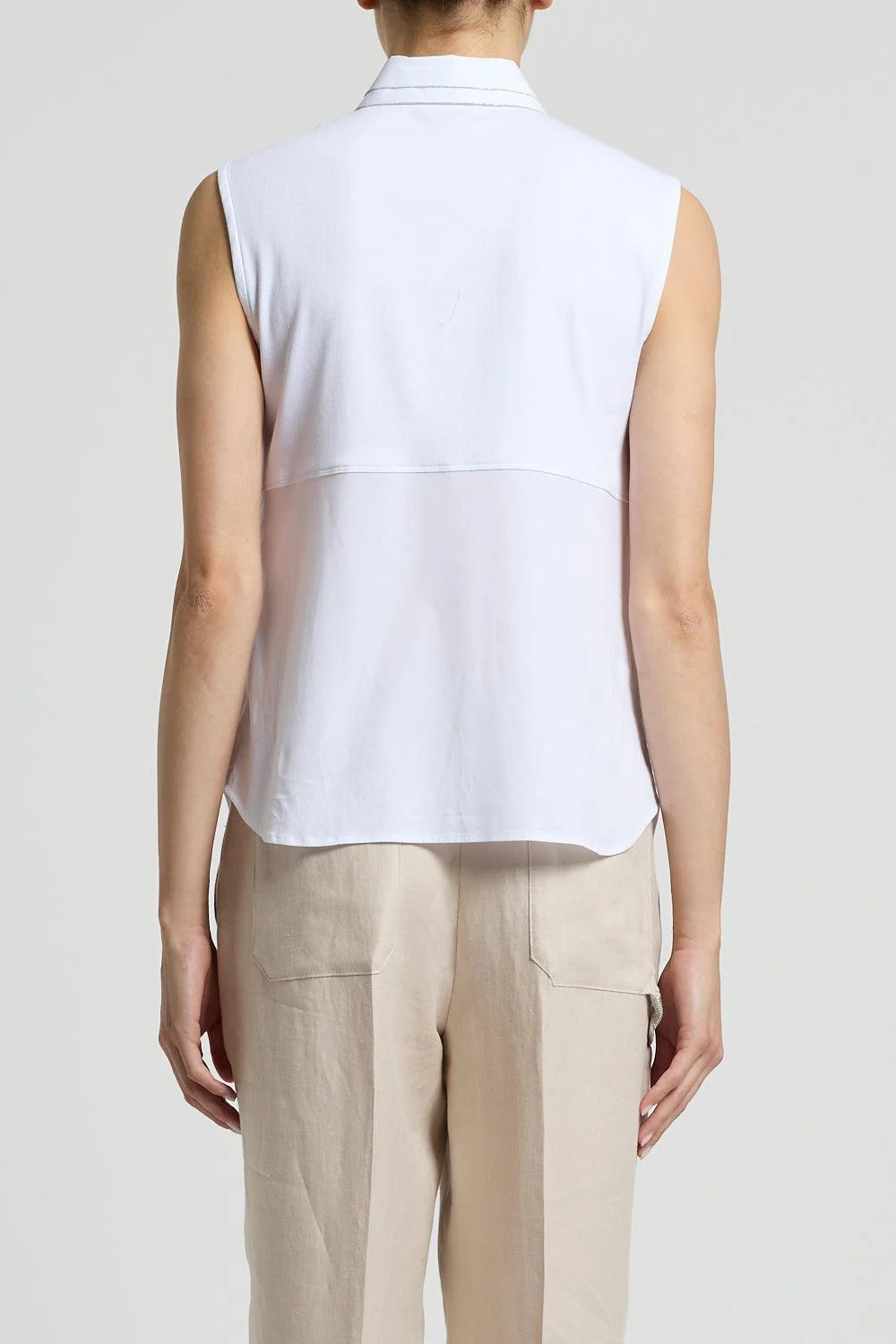 Sleeveless Collar Blouse - Image 5