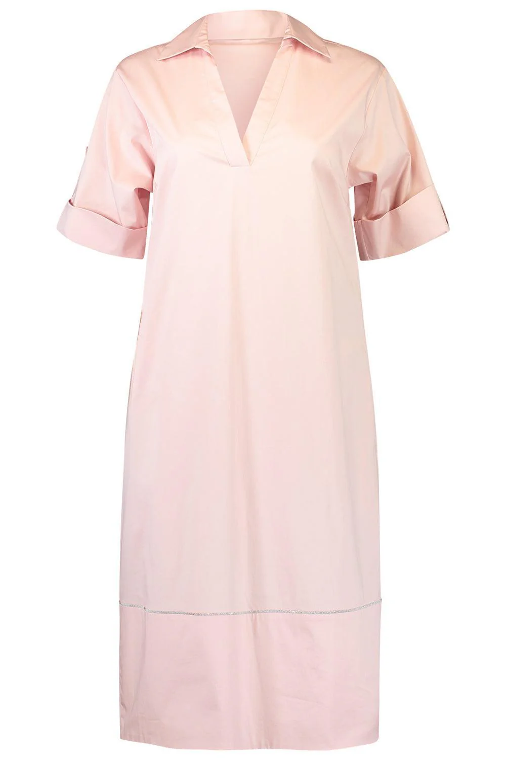 V Neck Stretch Midi Dres