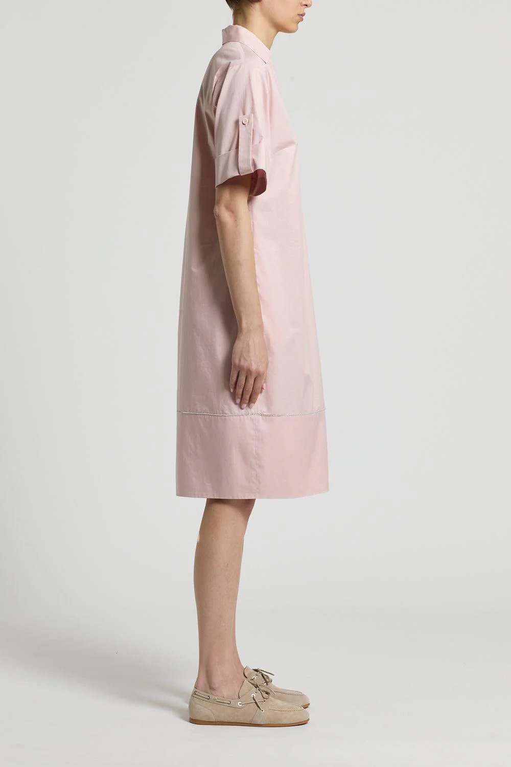 V Neck Stretch Midi Dres - Image 3
