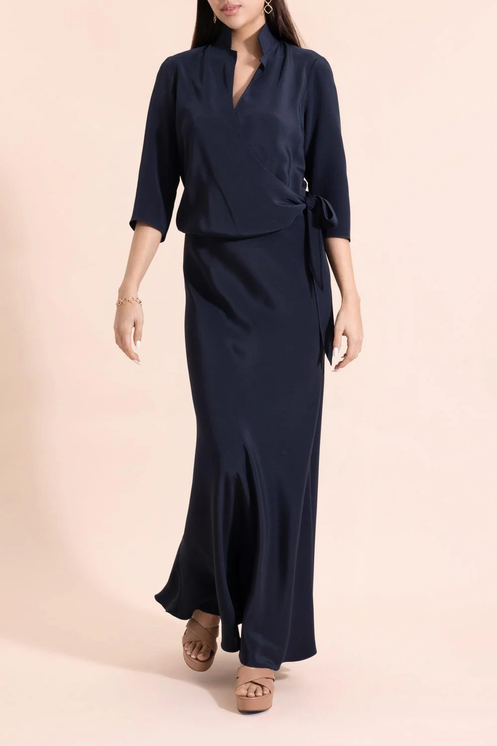 Blouse Maxi Dress - Navy - Image 2